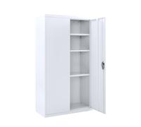 Moderna MMT Steel Storage Cabinet 2 Door Lockable Filing Cupboard Grey in White Moderna White