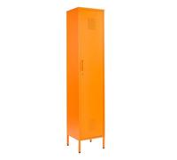 Moderna Orange Metal Locker Cabinet, Tall 3 Shelf, 1 Door for Home or Office Moderna Orange
