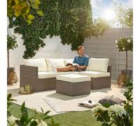 Moderna Rattan Garden Corner Sofa Set 4 Seater Grey Moderna Grey