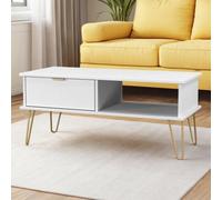 Moderna Ready Assembled Matt White 1 Drawer Non-Extendable Small Coffee Table (H)455mm (W)905mm (D)395mm