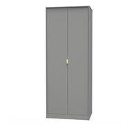Moderna Ready Assembled Modern Matt Grey Tall Double Wardrobe (H)1970mm (W)740mm (D)530mm