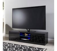 Black 140cm TV Stand Cabinet LED Lights for 50-65 Inch TVs