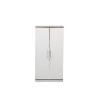 Moderna White Oak 7-Tier Shoe Rack for Size 13 Boots, 2 Doors, 6 Shelves, 55x35.5x108cm | Size: 55x35.5x108 cm Moderna White 55x35.5x108 cm