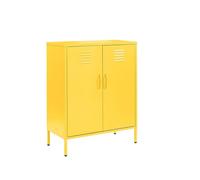 Moderna Yellow Metal Sideboard, 2 Door, Industrial Storage for Home or Office Moderna Yellow