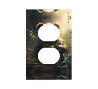 ModernCute Panda Plant Printed Decorative Switch Covers - Durable Wall Panels for Light and Socket Switches