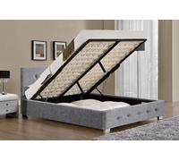 Modernique 5Ft King Sized Grey Fabric Bed With Storage