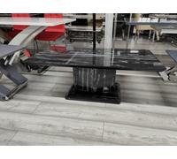 Modernique Gloss Finish MDF Marble Effect Coffee Table With Pedestal Stand in Black Modernique Black