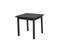 Modernique Black Tempered Glass Extending Dining Table Extends 80 To 130 Cm