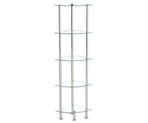 Modernique Corner Tempered Glass Tier Shelf Storage Unit With Chrome Stand In Clear Clear One Size