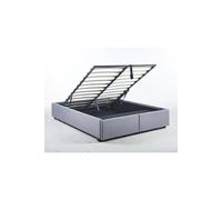 Modernique Elizabeth Grey Fabric Lift Up Cum Drawer Storage Bed In 3Ft In Black Black Double