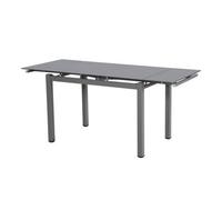 Modernique Grey Tempered Glass Extending Dining Table Extends 110 To 170 Cm