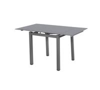 Modernique Grey Tempered Glass Extending Dining Table Extends 80 To 130 Cm
