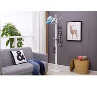 Modernique® Metallo Metal Tube Coat Rack with Heavy Sturdy Base. Different Height and all around 14 hooks positioned. (White)