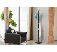 Modernique® Metallo Metal Tube Coat Rack with Heavy Sturdy Base. Different Height and all around 14 hooks positioned. (Black)