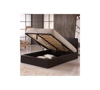 Modernique Brown 4Ft Ottoman Small Double Storage Bed Faux Leather In Brown