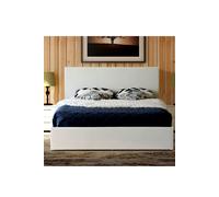 Modernique White 4Ft6 Ottoman Double Storage Bed Faux Leather In White