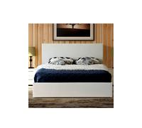 Modernique White 4Ft6 Ottoman Double Storage Bed Faux Leather In White