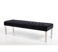 Modernique Precious Black Velvet 135Cm Dining Bench With Chrome Legs, Black
