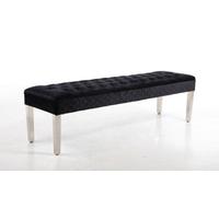 Modernique Dining Bench Precious Velvet Stitched 155 cm Solid Chrome Leg Black