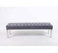 Modernique Precious Velvet Stitched Dining Bench 155 Cm In Grey