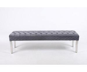 Modernique Precious Velvet Stitched Dining Bench 155 Cm In Grey