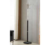 Sheer Metal and transparent Tube 185 cm High Coat Rack with Heavy Sturdy 38 cm Base. Modernique Black One Size
