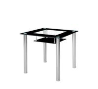 Modernique Tempered Glass 80 Cm Dining Table In Black Black One Size