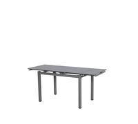 Modernique Tempered Glass Extending Large Dining Table 110 Cm To 170 Cm In Grey Grey One Size