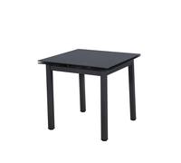 Modernique Tempered Glass Extending Small Dining Table 80 Cm To 130 Cm In Black Black One Size