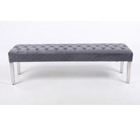 Modernique Precious Velvet Stitched Dining Bench 155 cm, Solid Chrome Leg in Black Modernique Black