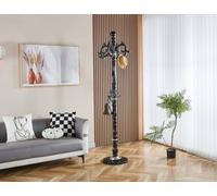 Modernique Vintage Style Coat Stand Rack in White Black Brown & Grey 198 cm Tall (Black)