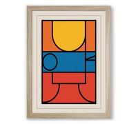 Modernism Geometric Framed Wall Art Print A1 (84.1×59.4cm) Oak, Wall Decor for Living Room, Bedroom, Office & Home, Ready to Hang, Art Gift