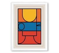 Modernism Geometric Framed Wall Art Print A3 (42×29.7cm) White, Wall Decor for Living Room, Bedroom, Office & Home, Ready to Hang, Art Gift