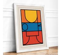 Modernism Geometric Framed Wall Art Print A3 White