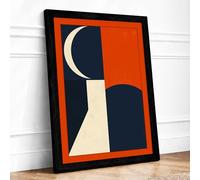 Modernism Geometric Framed Wall Art Print A4 Black