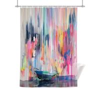 Modernism Shower Curtain for Bathroom, Abstract Simple Pink Gradient Collage Art Waterproof Cloth Fabric Bathroom Accessories Set with 12 Rust Proof Plastic Hooks, 36” x 78”