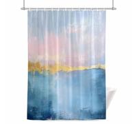 Modernism Shower Curtain for Bathroom, Simple Blue Gary Color Block Collage Art Waterproof Cloth Fabric Bathroom Accessories Set with 12 Rust Proof Plastic Hooks, 36” x 72”