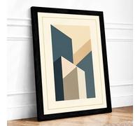Modernist Architecture Art Deco Framed Wall Art Print A3 Black