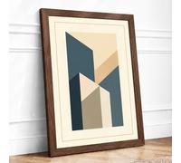 Modernist Architecture Art Deco Framed Wall Art Print A3 Walnut