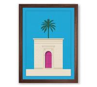 Modernist Desert Dwelling Minimalist Framed Wall Art Print A1 (84.1×59.4cm) Walnut, Wall Decor for Living Room, Bedroom, Office & Home, Ready to Hang, Art Gift