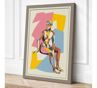 Modernist Figure in Motion Canvas Wall Art Print 18x12 Inch (46 x 30 cm)