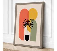Modernist Forms Mid Century Canvas Wall Art Print 36x24 Inch
