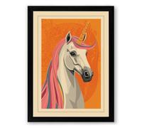 Modernist Horse Head Geometric Framed Wall Art Print A2 (59.4×42cm) Black, Wall Decor for Living Room, Bedroom, Office & Home, Ready to Hang, Art Gift