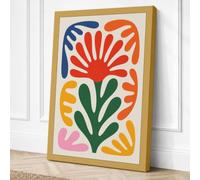 Modernist Leaf Forms Canvas Wall Art Print 30x20 Inch