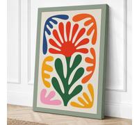 Modernist Leaf Forms Canvas Wall Art Print 30x20 Inch