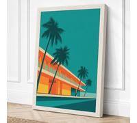Modernist Palms and Form Canvas Wall Art Print 18x12 Inch (46 x 30 cm)