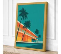 Modernist Palms and Form Canvas Wall Art Print 24x16 Inch (61 x 41 cm)