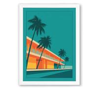 Modernist Palms and Form Mid-Century Framed Wall Art Print A3 (42×29.7cm) White, Wall Decor for Living Room, Bedroom, Office & Home, Ready to Hang, Art Gift