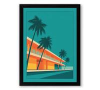 Modernist Palms and Form Mid-Century Framed Wall Art Print A4 (29.7×21cm) Black, Wall Decor for Living Room, Bedroom, Office & Home, Ready to Hang, Art Gift