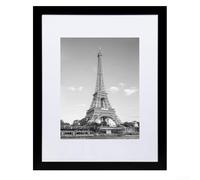 Modernist Photo Frame, 12 x 16 Inches, Black PVC Wall or Desktop Display Frame with Horizontal/Vertical Orientation, Elegant Minimalist Décor for Living Room Office